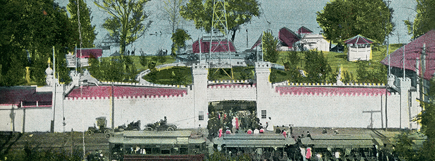 A historic postcard of Al Fresco Park