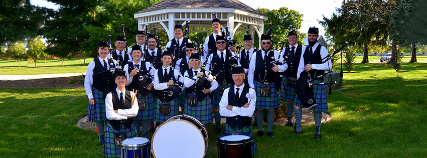 Celtic Cross Pipes and Drums at the Morton Pumpkin Festival Parade, 2018