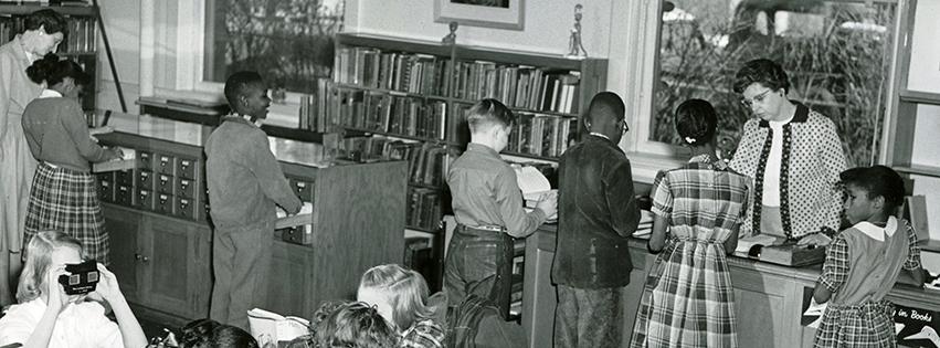 Inside the children’s room at the downtown Peoria Public Library, 1960