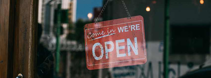 A business open sign