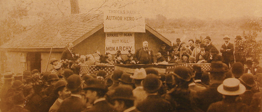 The only known photograph of Robert Ingersoll addressing an audience. New Rochelle, New York, May 30, 1894.