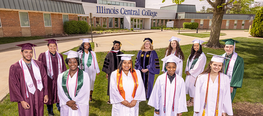 15 students recently celebrated two milestones in one day—becoming Peoria Public Schools’ and Illinois Central College’s first-ever graduating cohort to earn their high school diploma and associate degrees at the same time. 