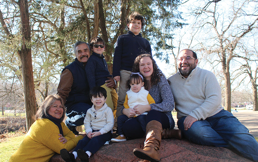 Clockwise from top: Eli, Andy, Kathryn, Annalise, Augusto, Maria, Rigo and Tommy