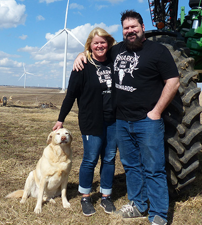 Emily and Rob Sharkey with their Labrador Sammy