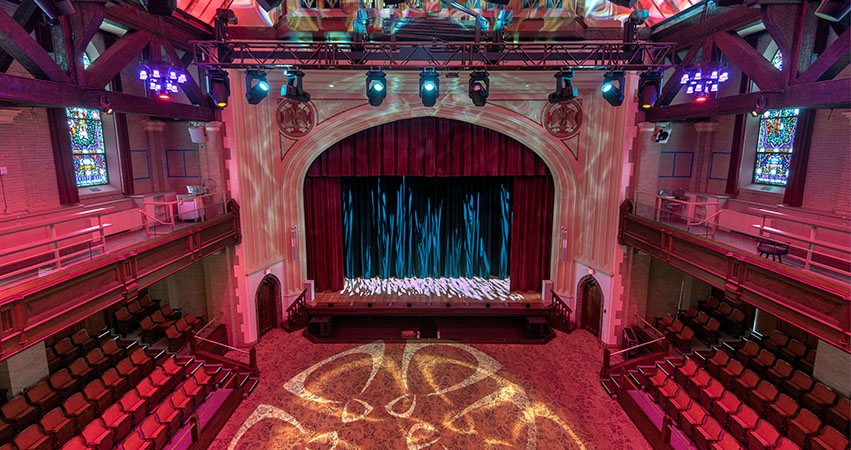 Inside the Scottish Rite's newly restored auditorium, with seating for nearly 900. Photo by David Vernon