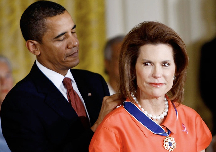 Nancy Brinker was awarded the Presidential Medal of Freedom by President Barack Obama in 2012.