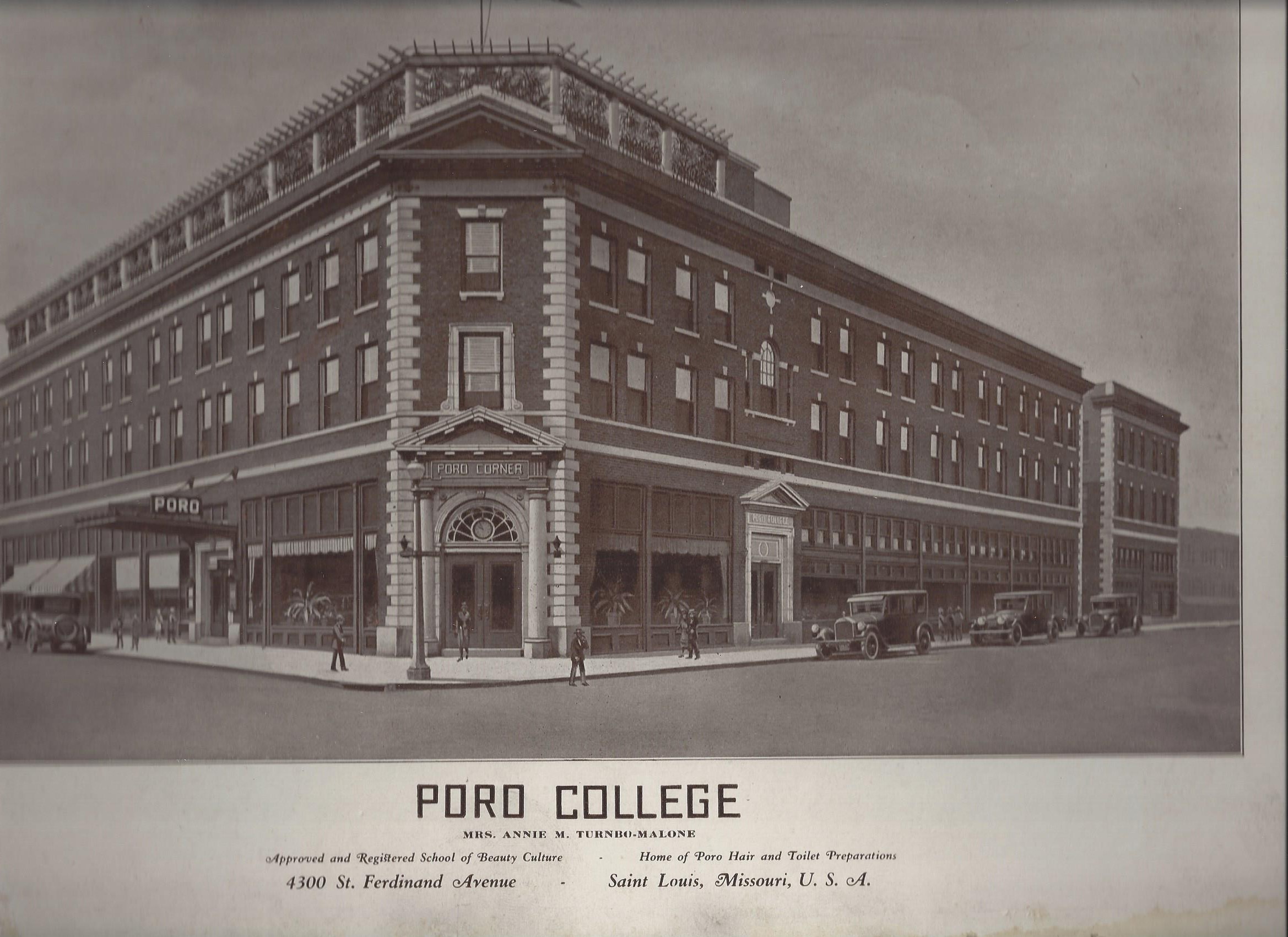 Poro College in St. Louis, opened by Annie Malone in 1918