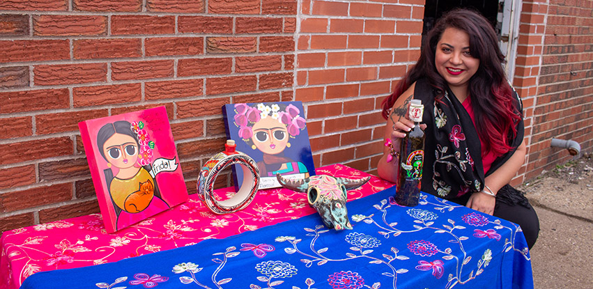 Christell Frausto outside of her newest business, Mezcal & Miel Company, now under construction on Prospect Road