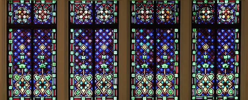 Stained glass windows at the Scottish Rite Cathedral