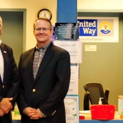 Tucker Kennedy, right, with Steve Thompson of Easterseals Central Illinois