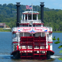 Spirit of Peoria Paddle Wheeler cruising down the river