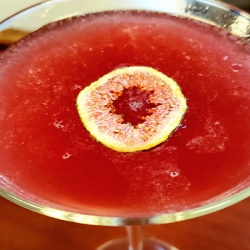 A red cocktail