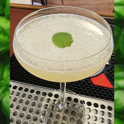 A photo of the cocktail 'The Honorable Mr. Basile'