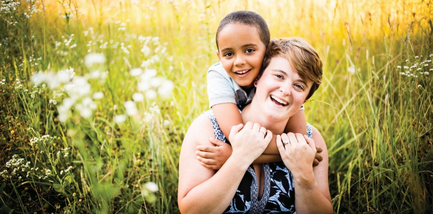 Author Anni Reinking with her son, Ahmad