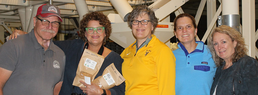 The Regenerative Farm to Hospital Pilot team: Harold Wilken, Golda Ewalt, Erin Meyer, Lenore Beyer and Carol Hays at Janie’s Mill