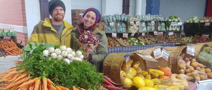 Evan Barry and Kira Santiago of Down River Farm and Kira’s Flowers