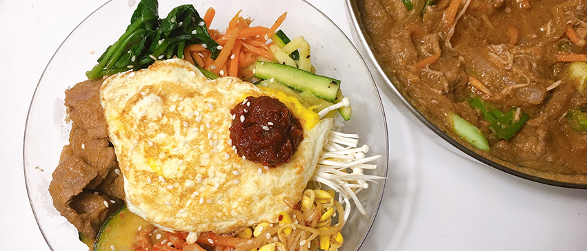 Bibimbap (meaning “mixed rice”) is one of Korea’s comfort foods.