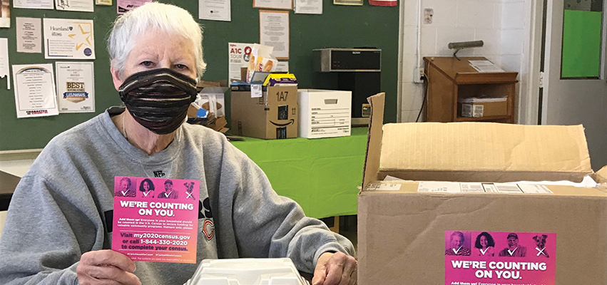A volunteer from MSW Projects, a not-for-profit charitable organization that provides a senior citizen nutrition program, outreach program and public transportation in Marshall and Stark counties.