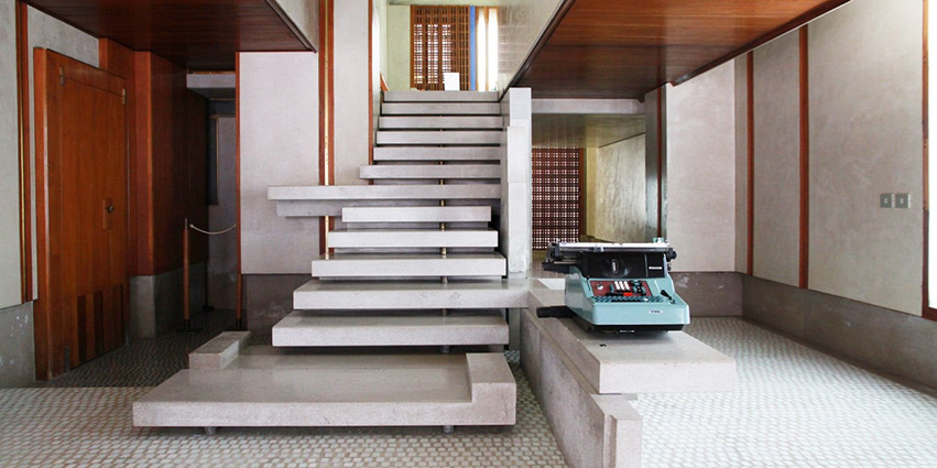 This iconic staircase, designed by Carlo Scarpa, is a focal point of the Olivetti Showroom in Venice, Italy. 