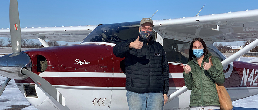 During the pandemic, LifeLine Pilots saw an increase in the need for free flights for medical care far from home. Jamie's trip from Peoria to Mayo Clinic was reduced from six hours to just 90 minutes, giving her more time to spend with family.