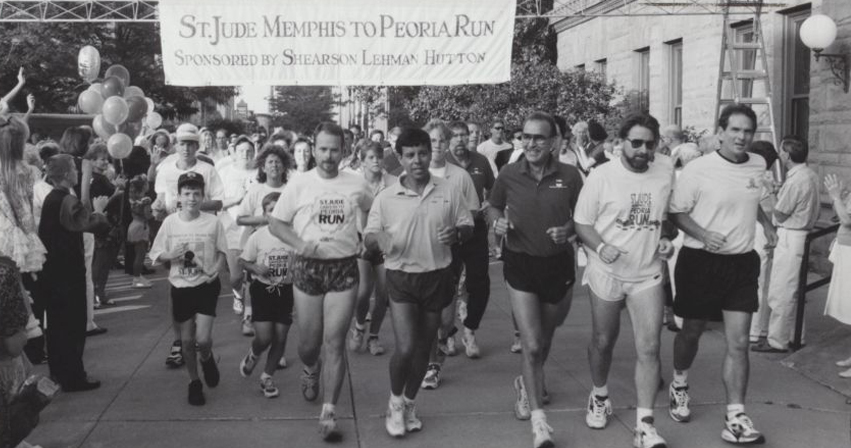 Mike McCoy and Gene Pratt brainstormed the idea for the St. Jude  Memphis to Peoria Run in 1982. 
