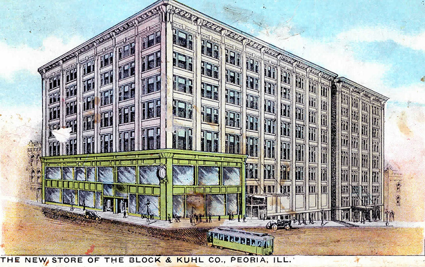 Postcard of 'The new store of the Block & Kohl Co., Peoria, IL