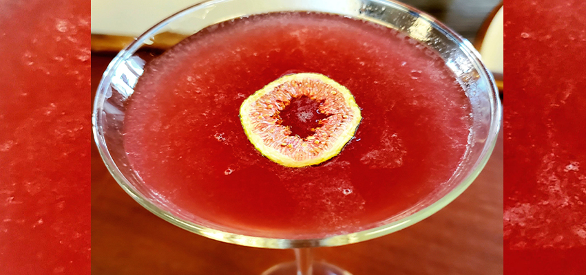 A red cocktail
