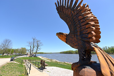 wood carving of a eagle