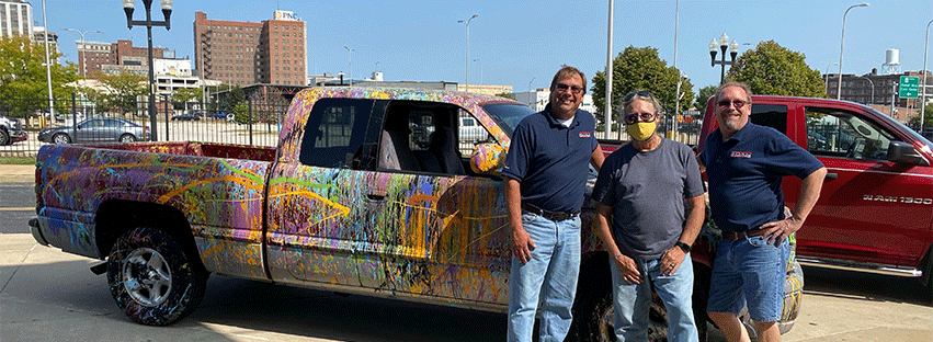 Pat Berres, left, and Pete Berres, right, with Doug Leunig of Big Picture Initiative