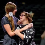 Livi Bryant, 9th grade, Brimfield High School / Hannah Capitelli, 12th grade, Richwoods High School: My picture is of me, Livi Bryant, and my Penguin Project partner Hannah Capitelli sharing a fun moment between rehearsal scenes at last year’s Penguin performance of Hairspray! The Penguin Project embraces inclusion through an annual musical theater performance. The cast is made up of kids with various special needs who are partnered with a mentor that leads them through rehearsals and performances.