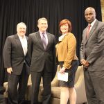 The "Men's Panel": Doug Stewart, Bruce Budde, moderator Beth Marcello, Dr. Chris Reynolds