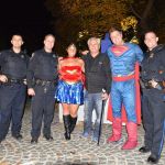 Four thousand children and adults are hosted at the scariest castle in town on Halloween.  The Peoria Heights Police Department provides traffic control and protection all evening long. Pictured are Officer Jacob Potts, Officer Brad Vaughn and Sergeant Derrick Allison with Michelle Dunn (Wonder Woman), Dr. Soderstrom and Jason Chastain (Superman).