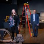 Lottie Phillips, assistant curator of history, and Bill Conger, curator of collections and exhibitions 