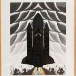 Roger Brown, Cathedrals of Space, 1983, Color lithograph, 40 x 30 inches, Illinois Legacy Collection, Illinois State Museum, Gift of JP Morgan Chase