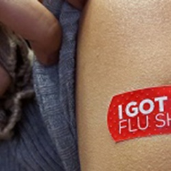 A patient who recently received a flu shot.
